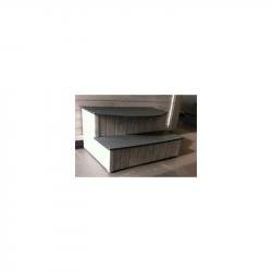 Marche-pied 2 marches droites Terracina driftwood grey